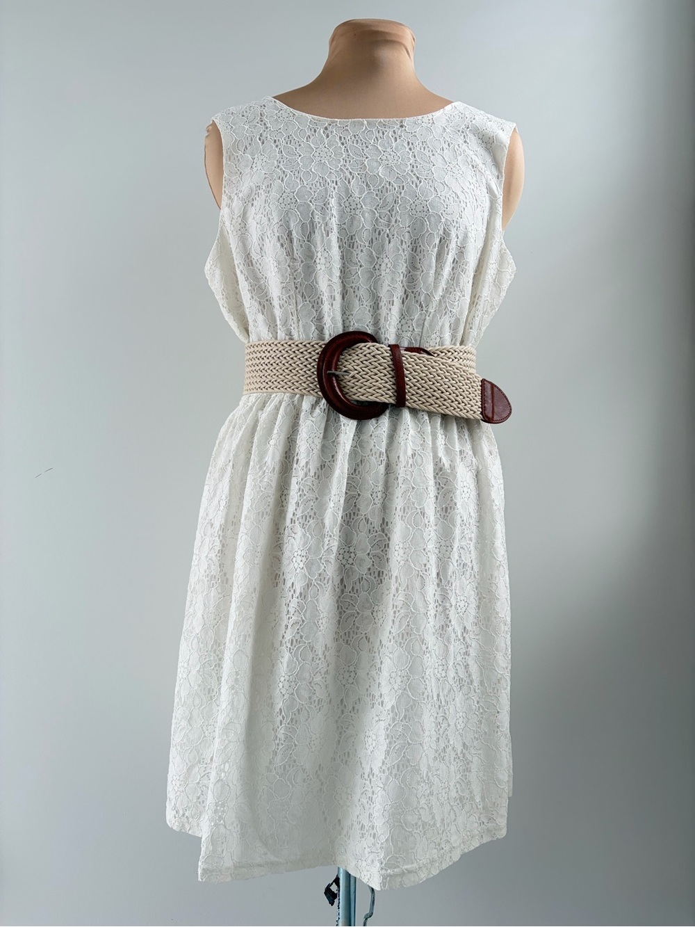 Le Chateau White Lace Dress Bridal Shower Garden Party Fit Flare | Size XL